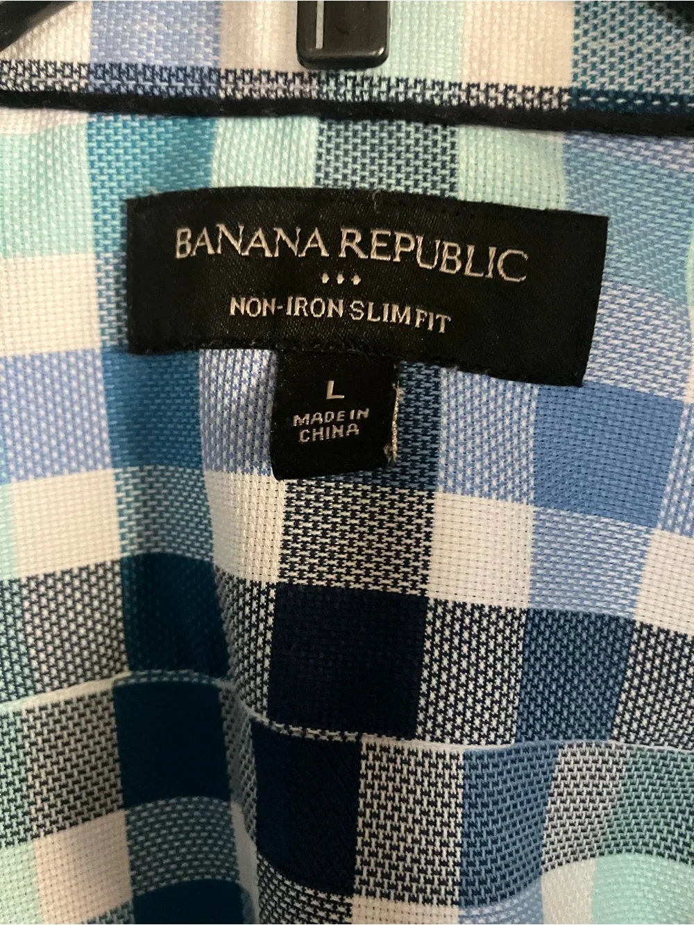 Banana Republic Men's Blue Plaid Button-Down Shirt - Casual Long Sleeve